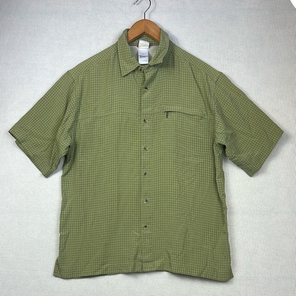 The North Face Men’s Large Button Front Micro Checkered Short Sleeve Shirt - Picture 1 of 11
